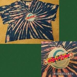 Vintage Smarties Candy Tie Dye Crop T-shirt on the M&O Knit Heavyweight Tag.